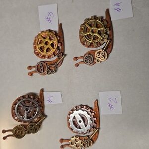 Steampunk Hand Crafted Snail Brooch/Pendant